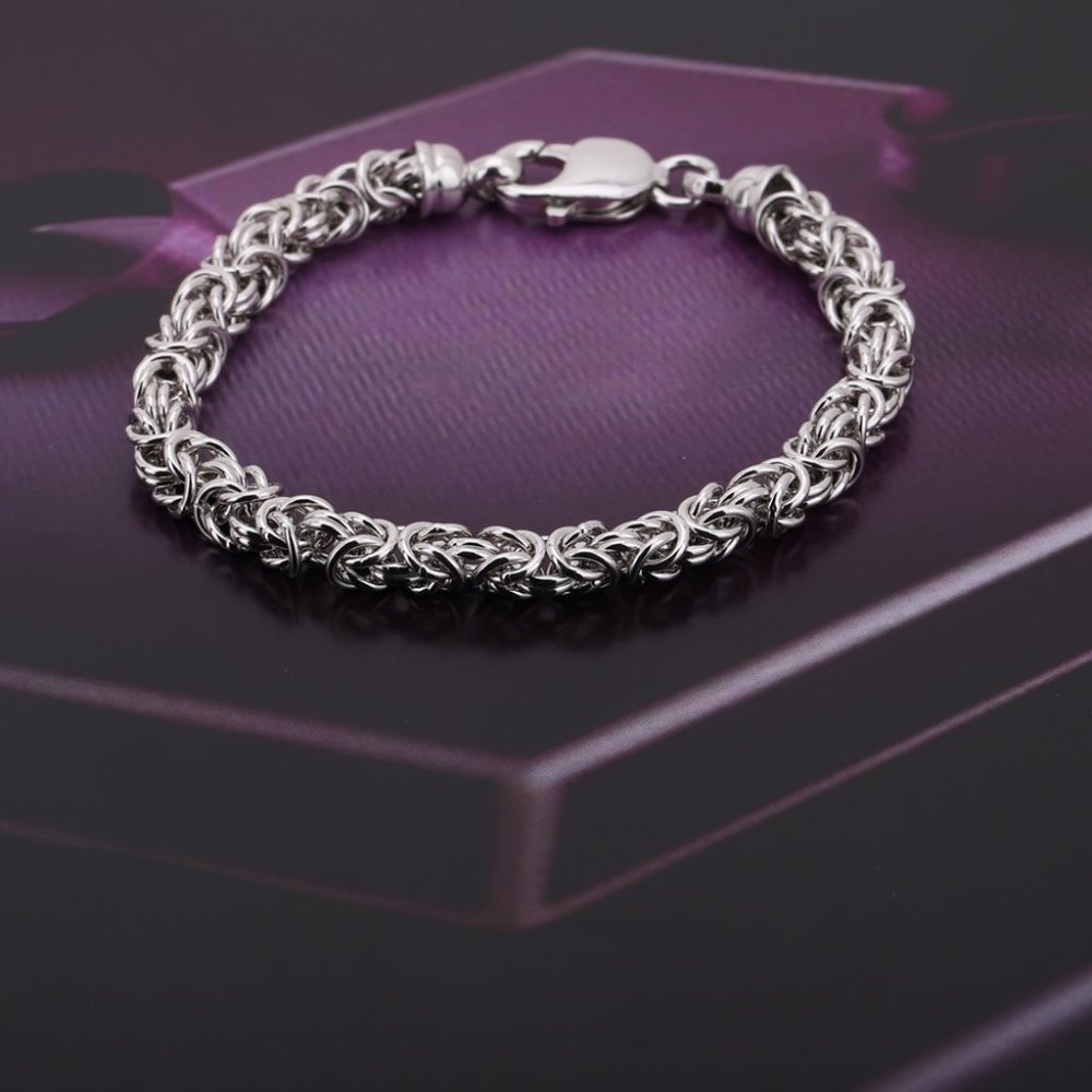 Vanbelle Sterling Silver Jewelry Hand-Made Byzantine Chain Bracelets - Picture 1 of 6